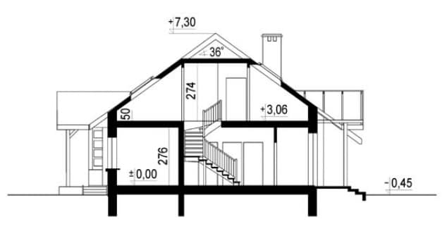 Rzut projektu WB-3379 - Przekrój