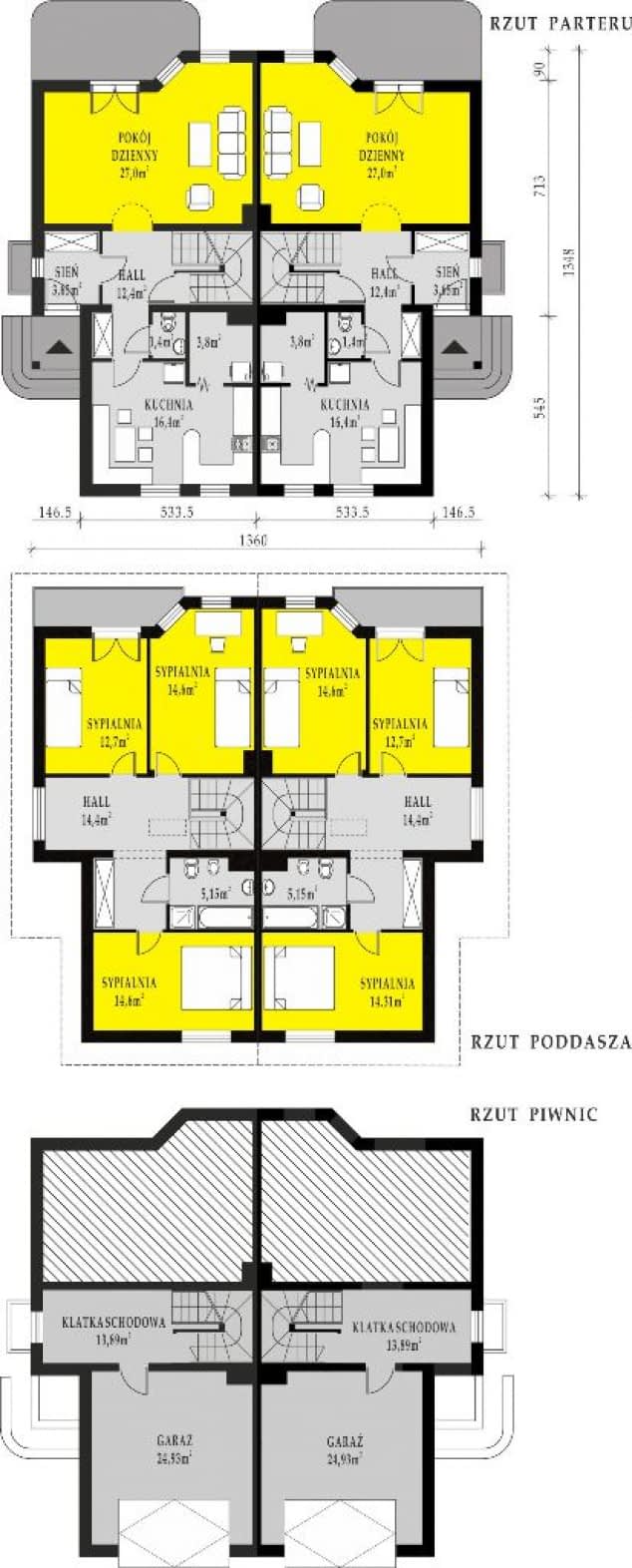 Rzut projektu WB-3381 - Parter