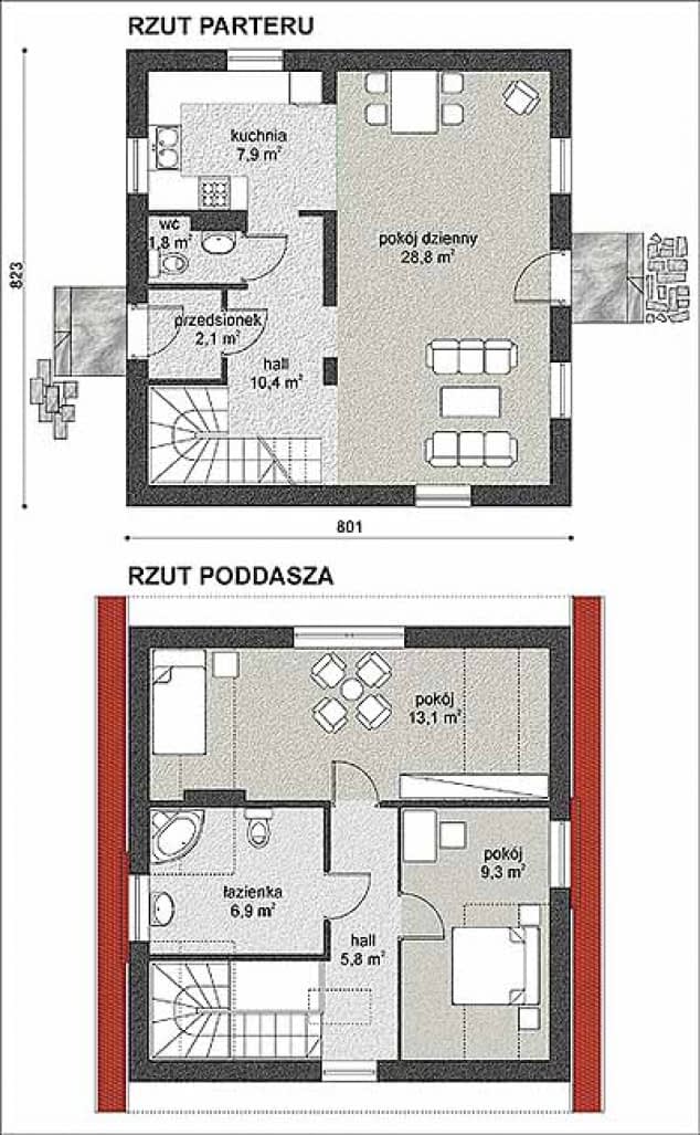 Rzut projektu WB-3386 - Parter