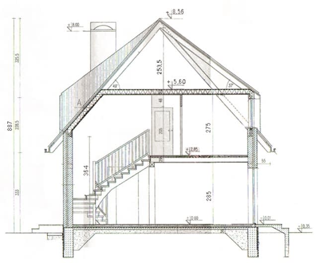 Rzut projektu WB-3386 - Przekrój