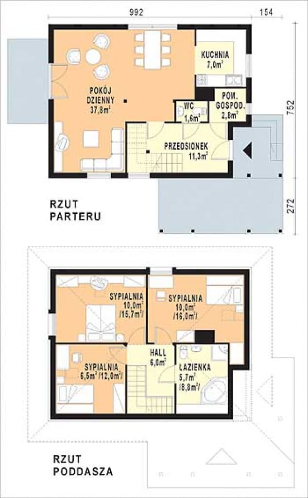 Rzut projektu WB-3388 - Parter