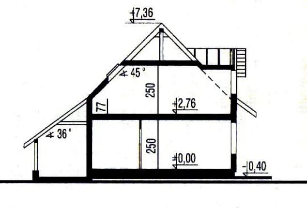 Rzut projektu WB-3388 - Przekrój