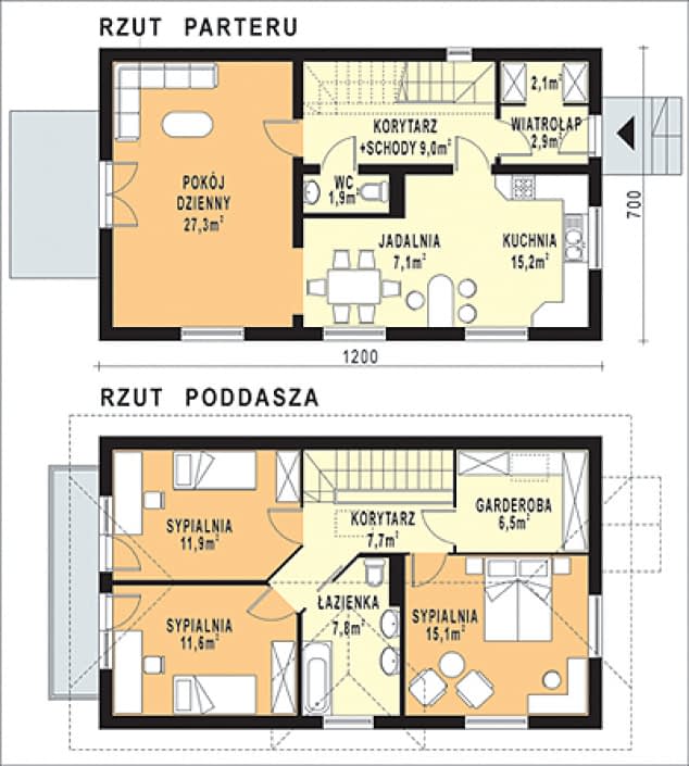 Rzut projektu WB-3397 - Parter