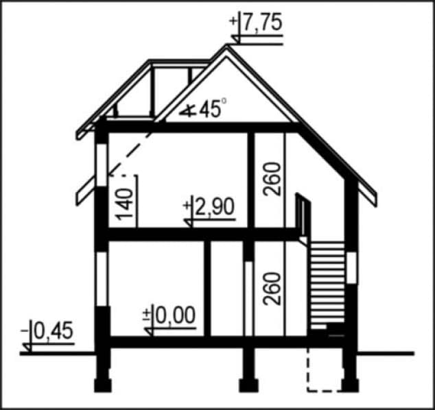 Rzut projektu WB-3397 - Przekrój