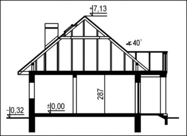 Rzut projektu WB-3398 - Przekrój