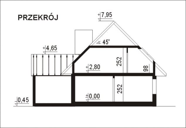 Rzut projektu WB-3403 - Przekrój