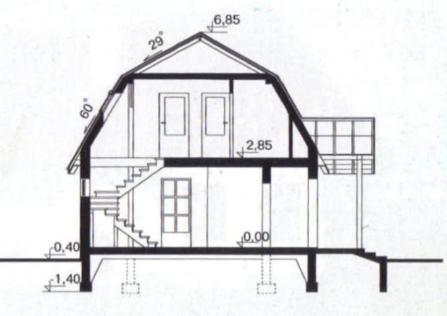 Rzut projektu WB-3407 - Przekrój