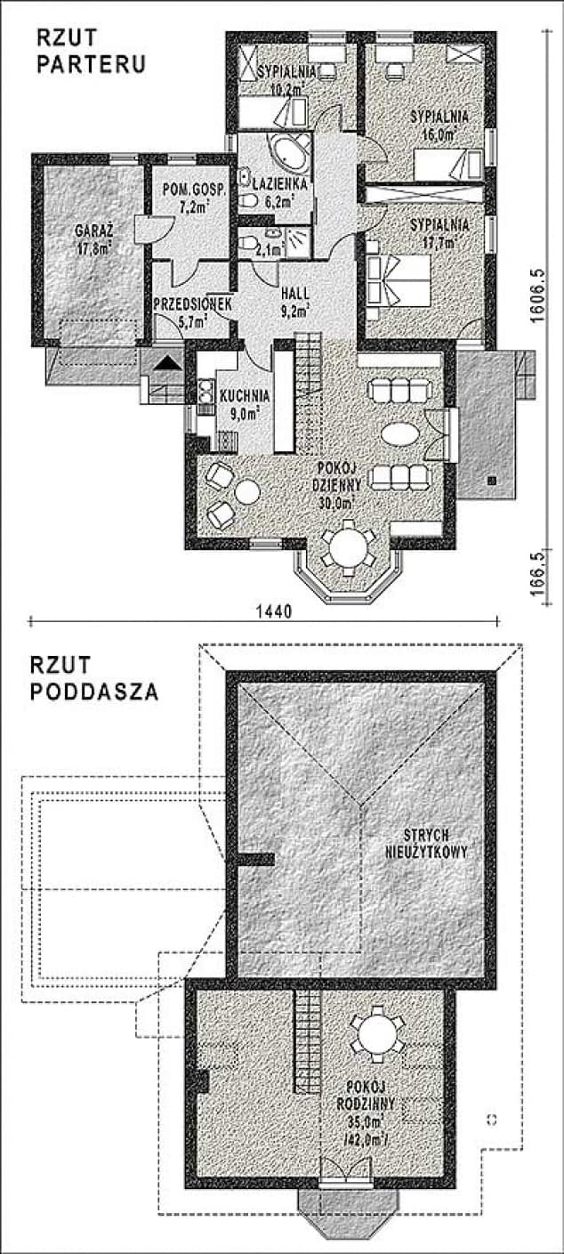 Rzut projektu WB-3409 - Parter