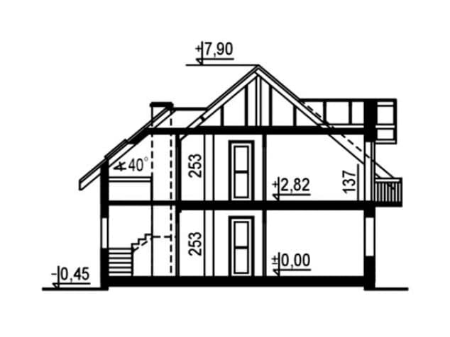 Rzut projektu WB-3410 - Przekrój