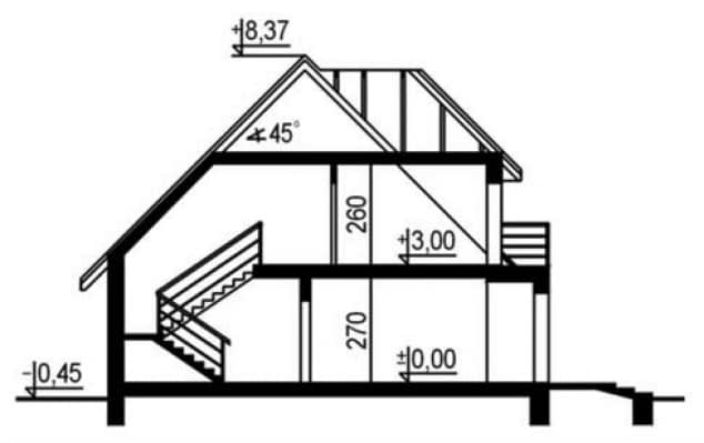 Rzut projektu WB-3413 - Przekrój