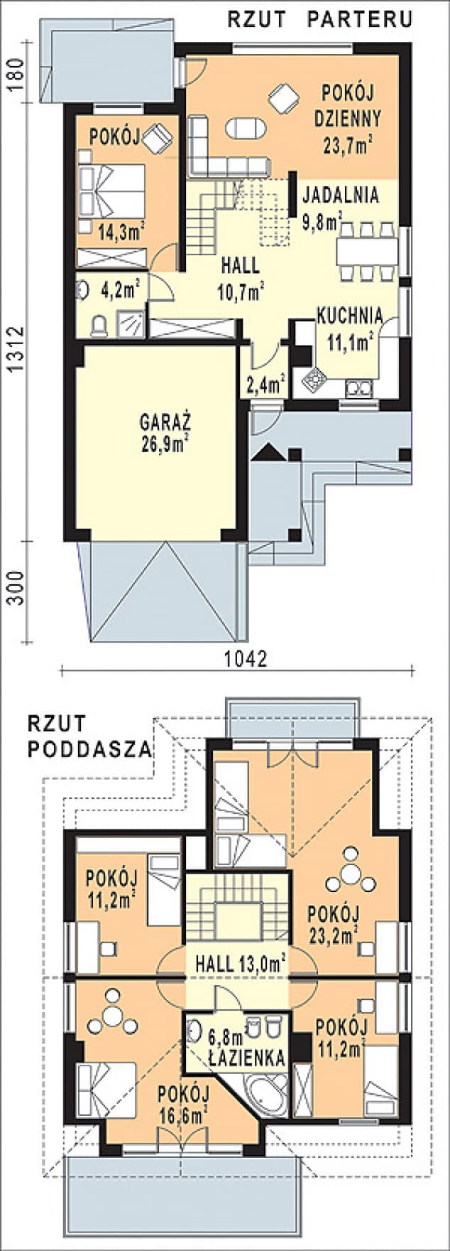 Rzut projektu WB-3415 - Parter