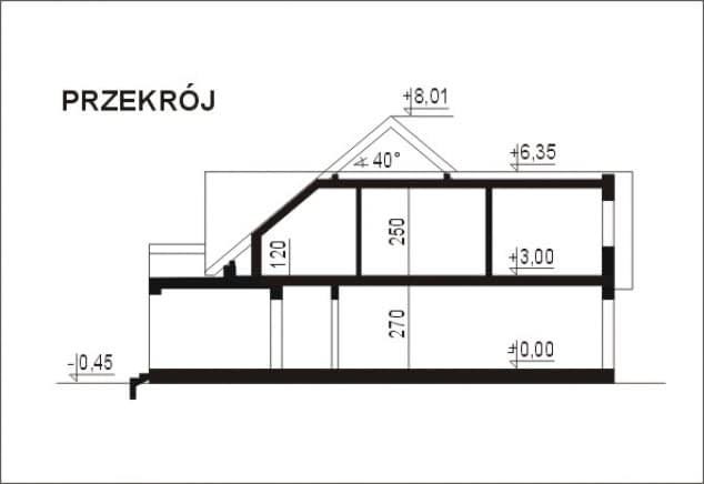 Rzut projektu WB-3415 - Przekrój