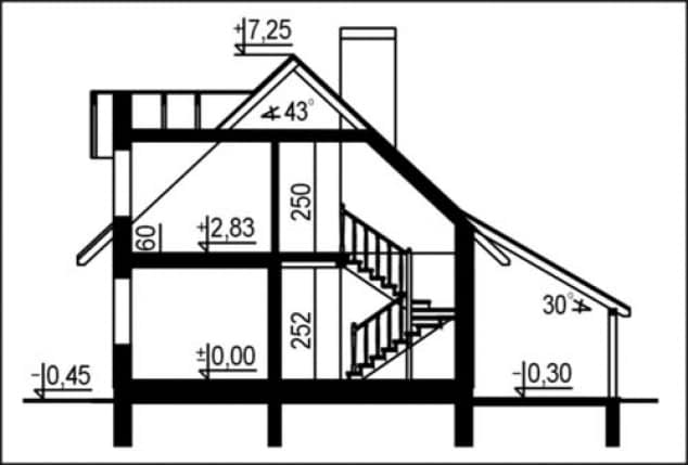 Rzut projektu WB-3420 - Przekrój