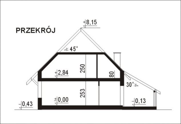 Rzut projektu WB-3423 - Przekrój