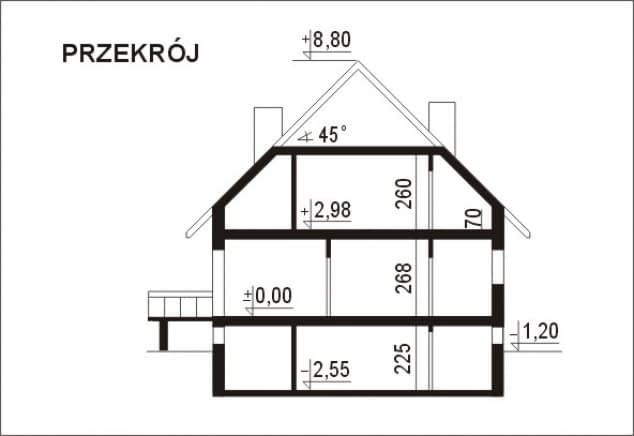 Rzut projektu WB-3426 - Przekrój