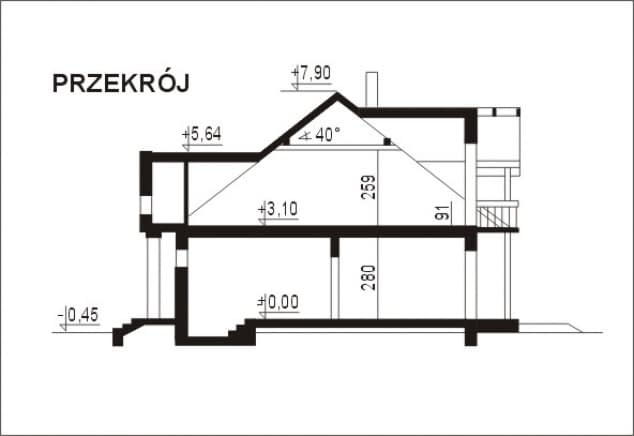 Rzut projektu WB-3428 - Przekrój