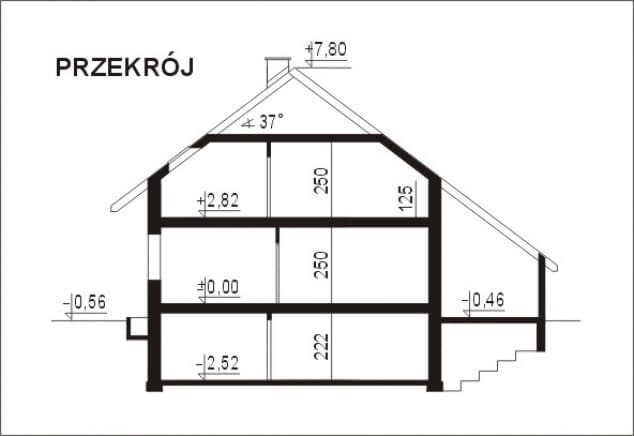 Rzut projektu WB-3442A - Przekrój