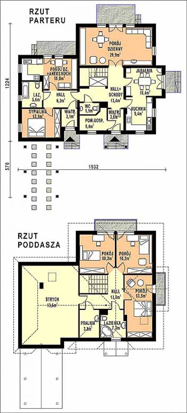 Rzut projektu WB-3450 - Parter