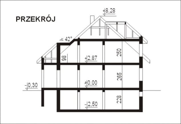 Rzut projektu WB-3454 - Przekrój