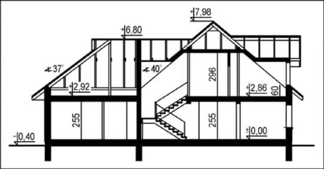 Rzut projektu WB-3455 - Przekrój