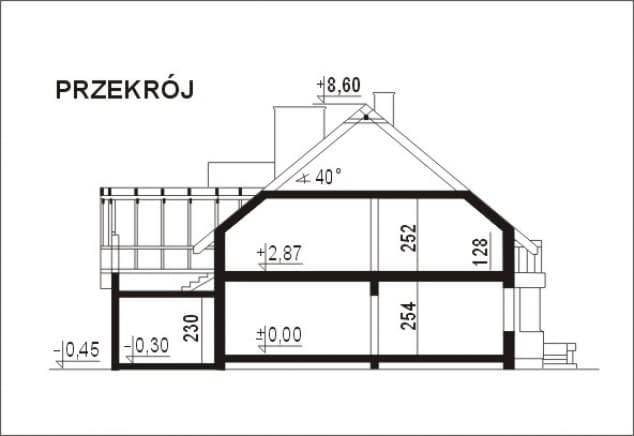 Rzut projektu WB-3458 - Przekrój