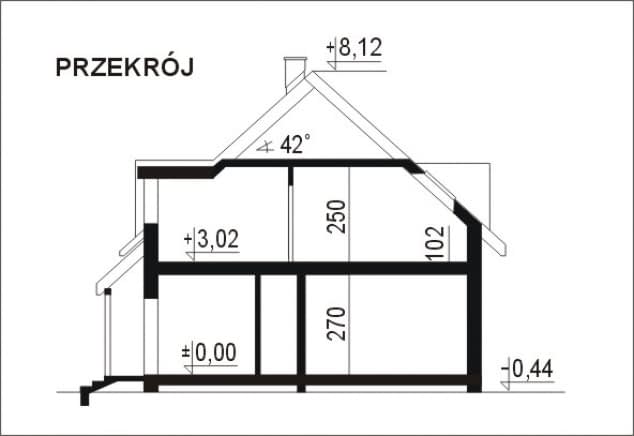 Rzut projektu WB-3463 - Przekrój