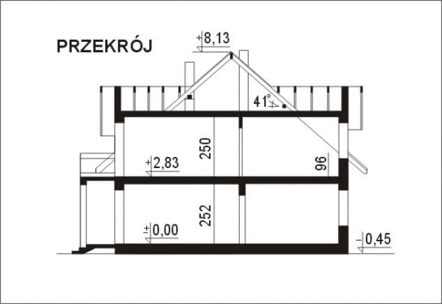 Rzut projektu WB-3465 - Przekrój