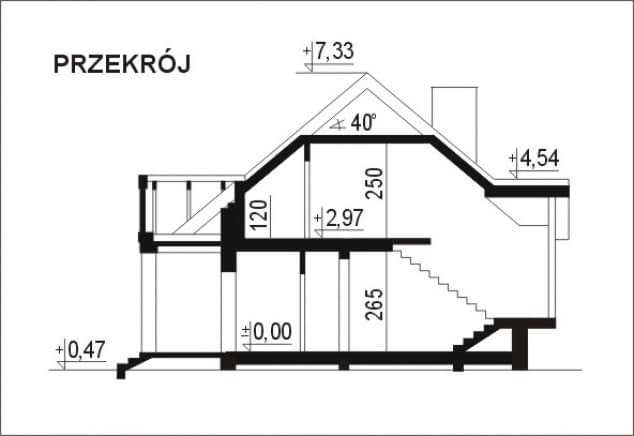 Rzut projektu WB-3469 - Przekrój