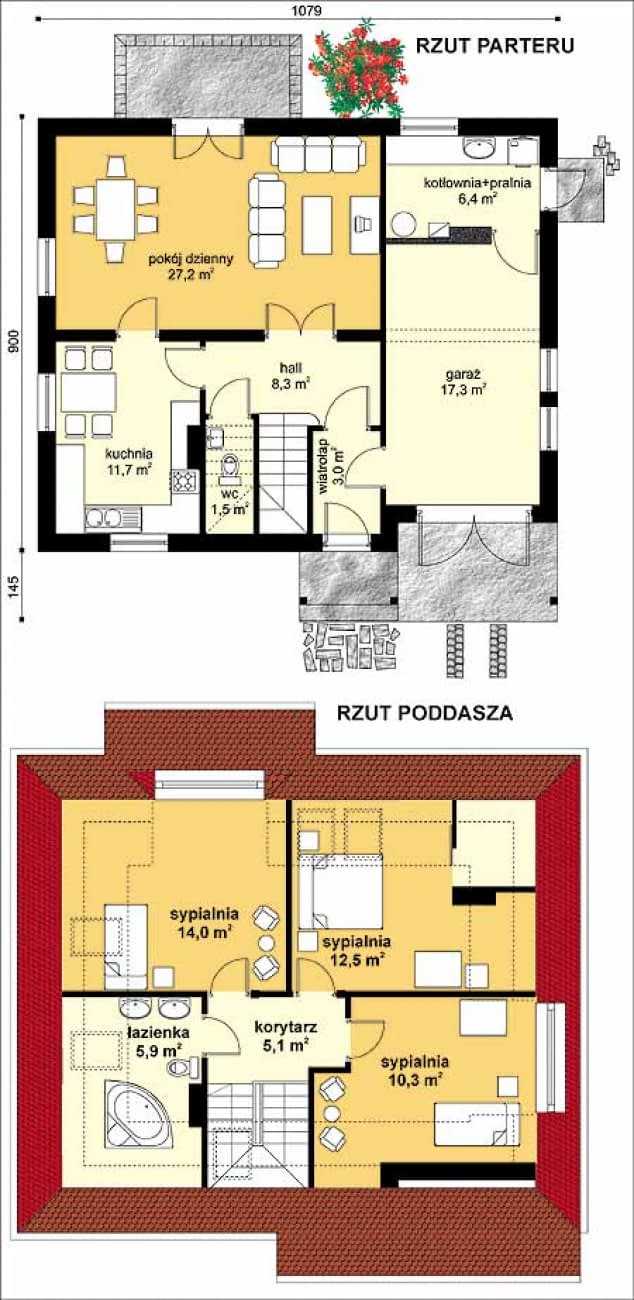 Rzut projektu WB-3471 - Parter