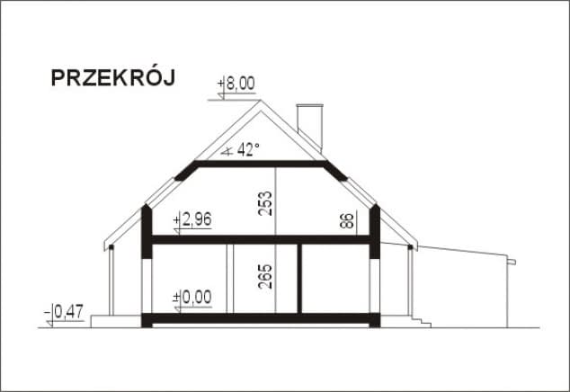 Rzut projektu WB-3474 - Przekrój