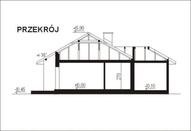 Rzut projektu WB-3486 - Przekrój