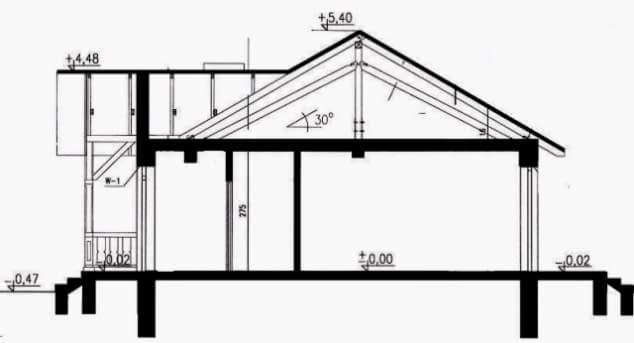 Rzut projektu WB-3490 - Przekrój