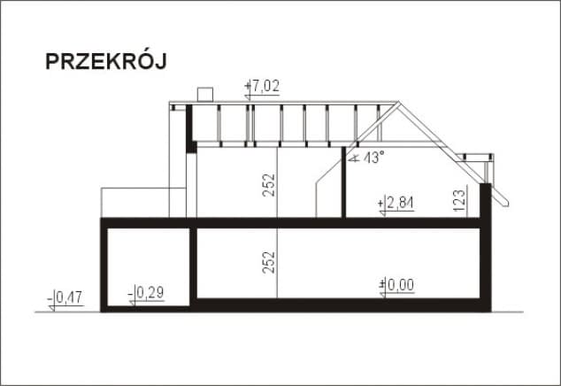 Rzut projektu WB-3493 - Przekrój