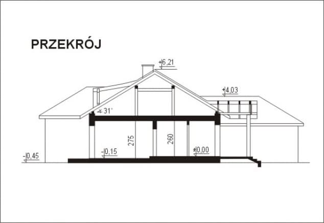 Rzut projektu WB-3900 - Przekrój