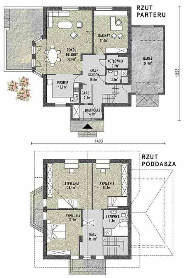 Rzut projektu WB-3905 - Parter