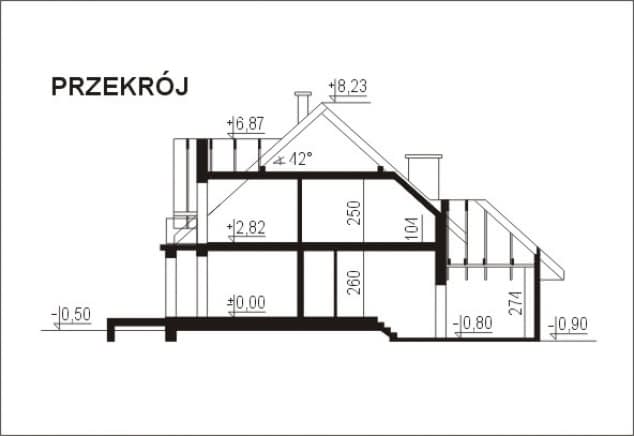 Rzut projektu WB-3905 - Przekrój