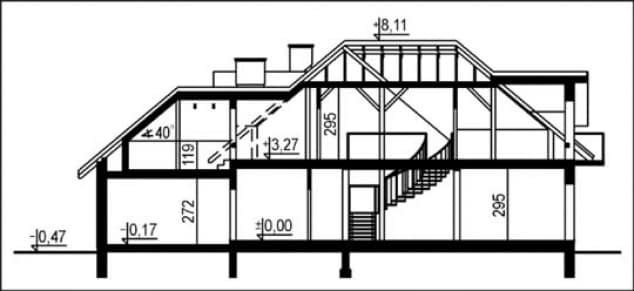 Rzut projektu WB-3908 - Przekrój