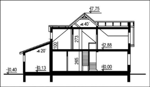 Rzut projektu WB-3909 - Przekrój