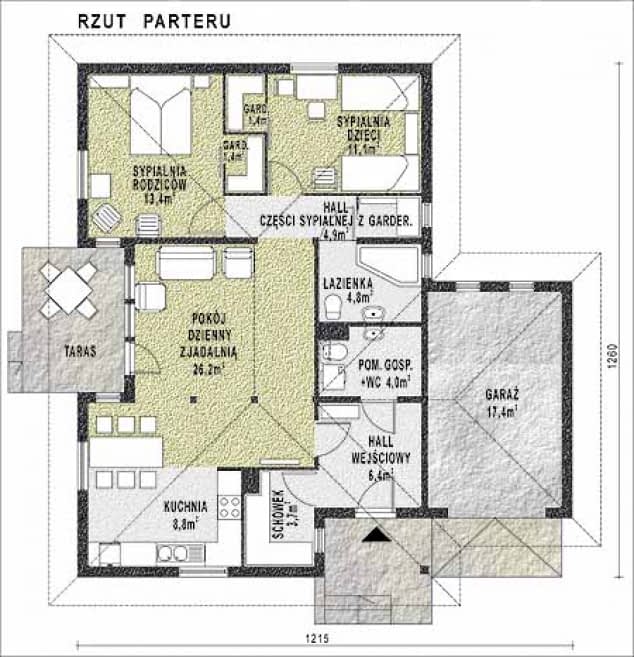 Rzut projektu WB-3916 - Parter