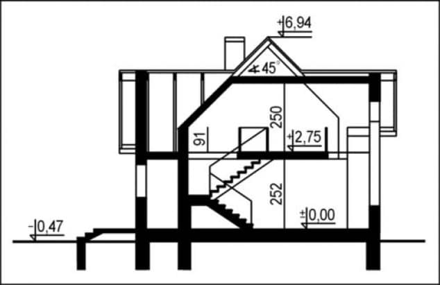 Rzut projektu WB-3918 - Przekrój