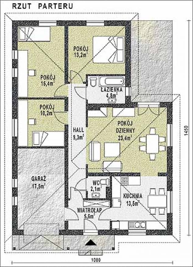 Rzut projektu WB-3919 - Parter