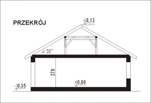 Rzut projektu WB-3919 - Przekrój