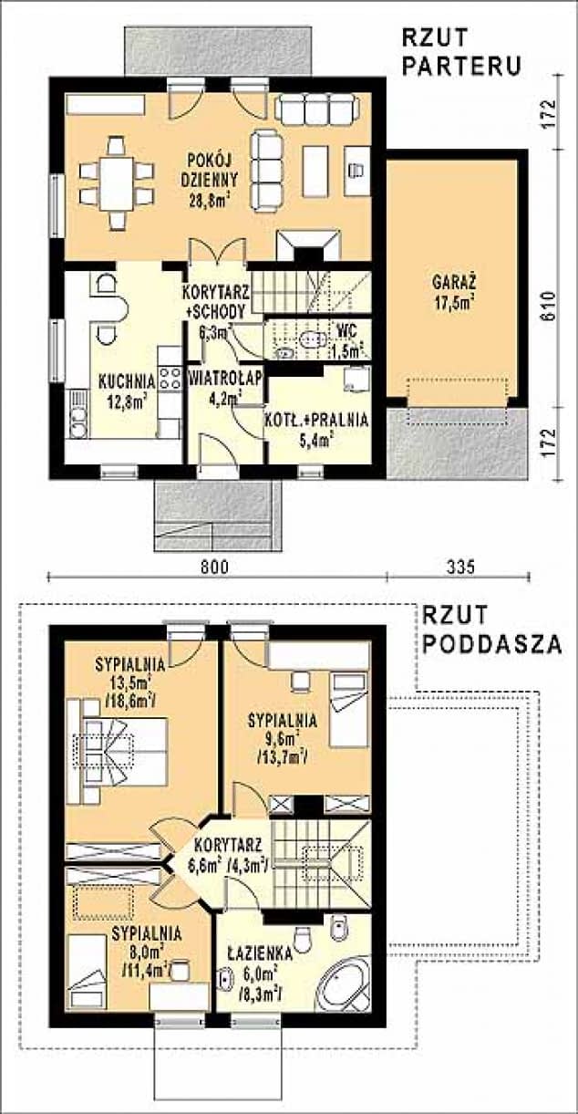 Rzut projektu WB-3920 - Parter
