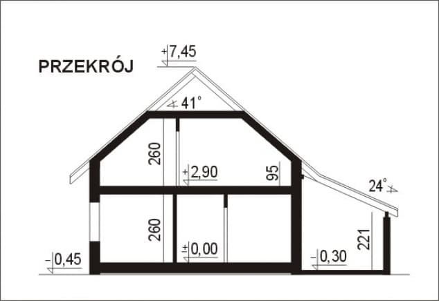 Rzut projektu WB-3920 - Przekrój