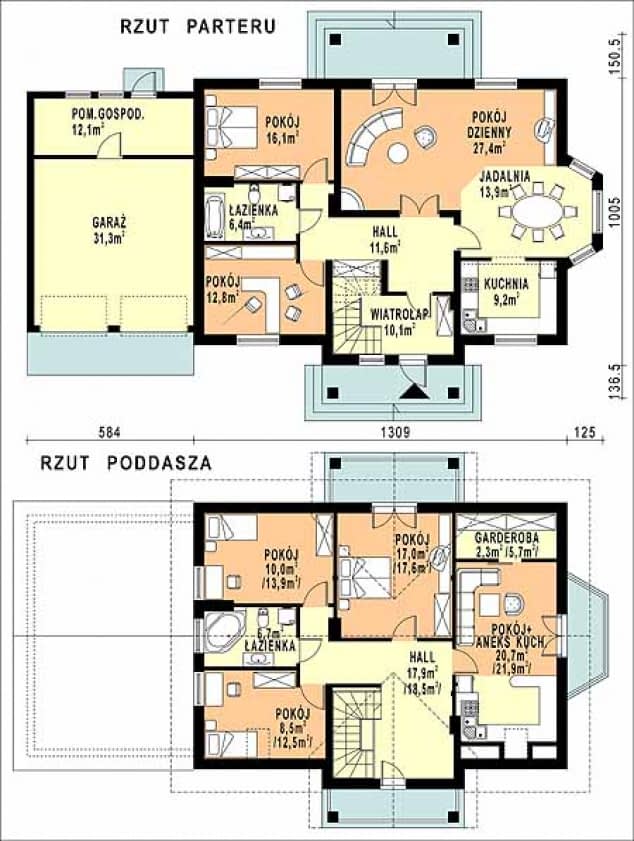 Rzut projektu WB-3975 - Parter