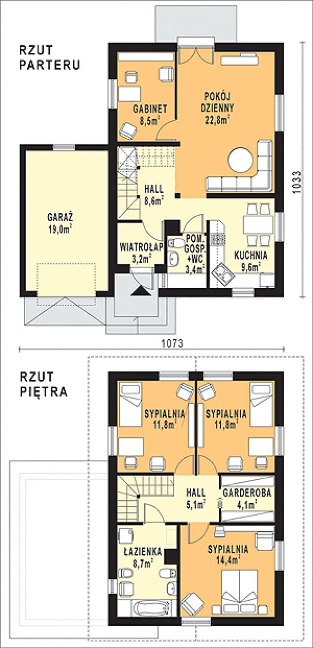 Rzut projektu WB-3976 - Parter