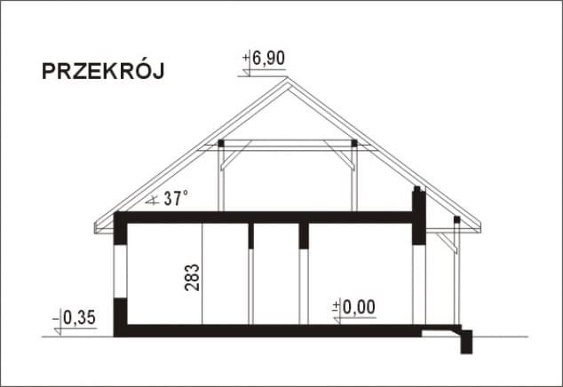 Rzut projektu WB-3997 - Przekrój