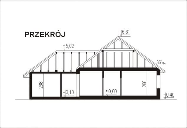 Rzut projektu WB-3470 - Przekrój