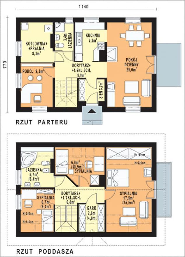 Rzut projektu WB-0001 - Parter
