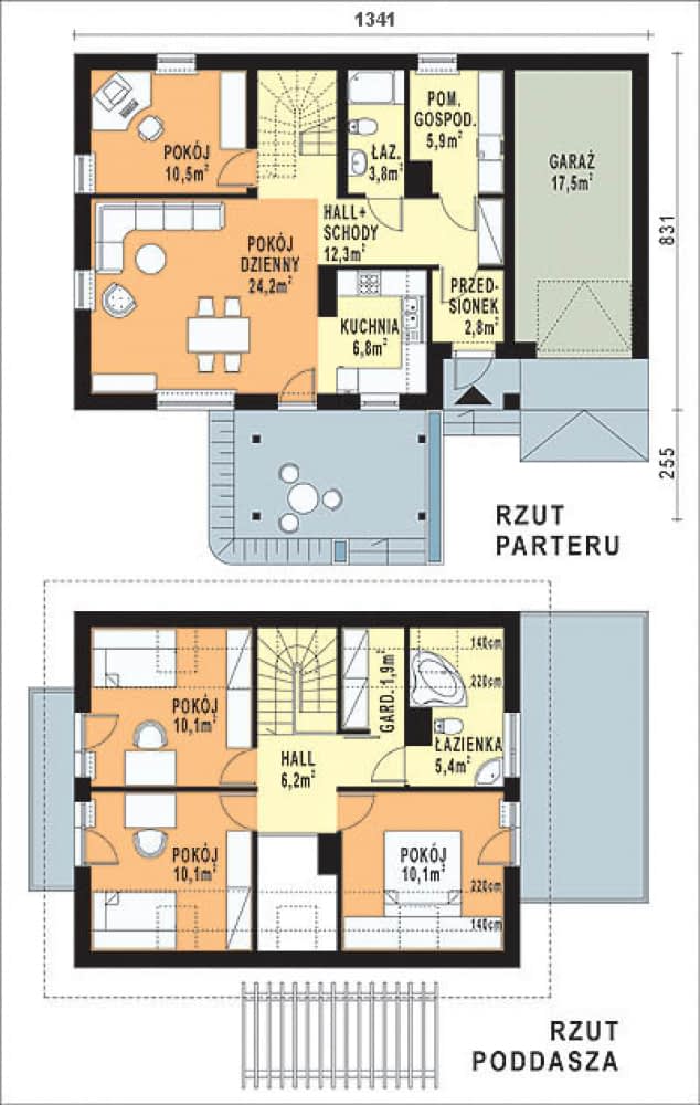 Rzut projektu WB-0003 - Parter
